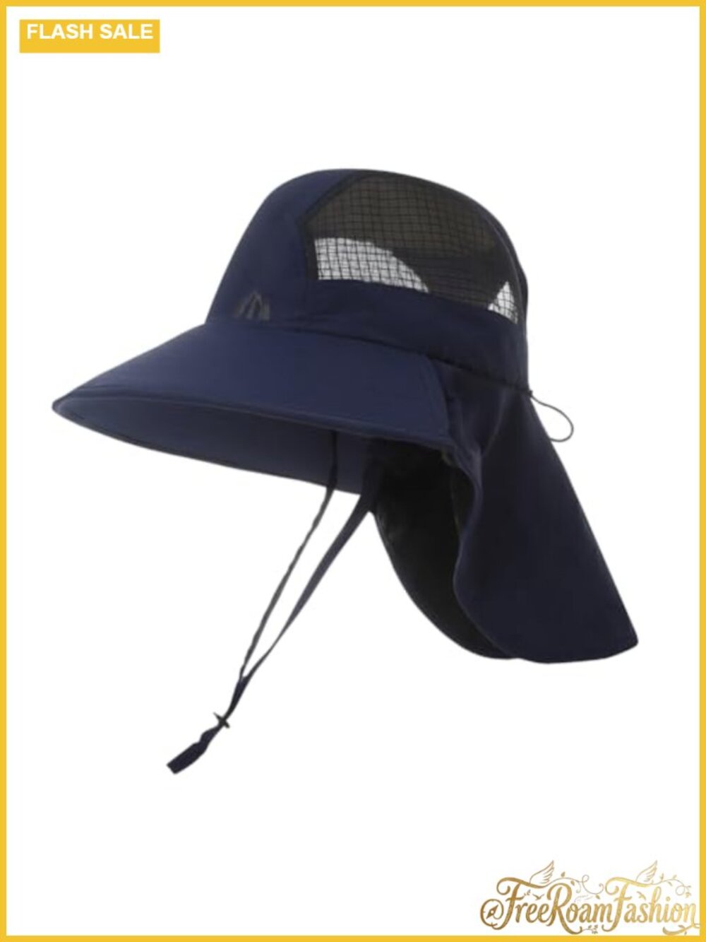 UV Sun Protection Hat Foldable Neck Flap Wide Brim Ponytail Hole Fishing Hat
